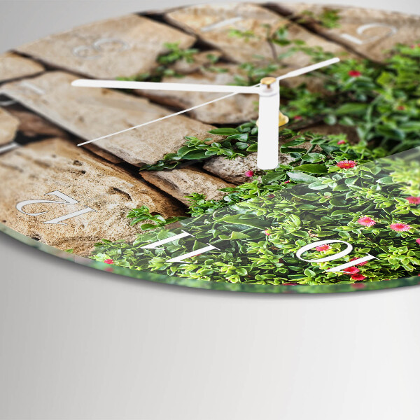 Ronde glazen klok Natuurstenen