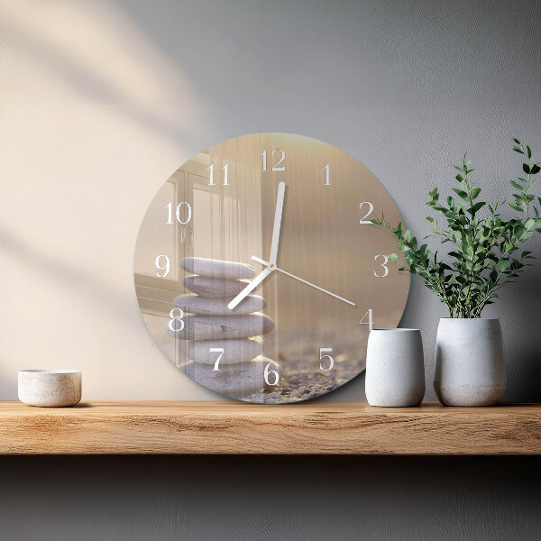 Ronde glazen klok Stenen