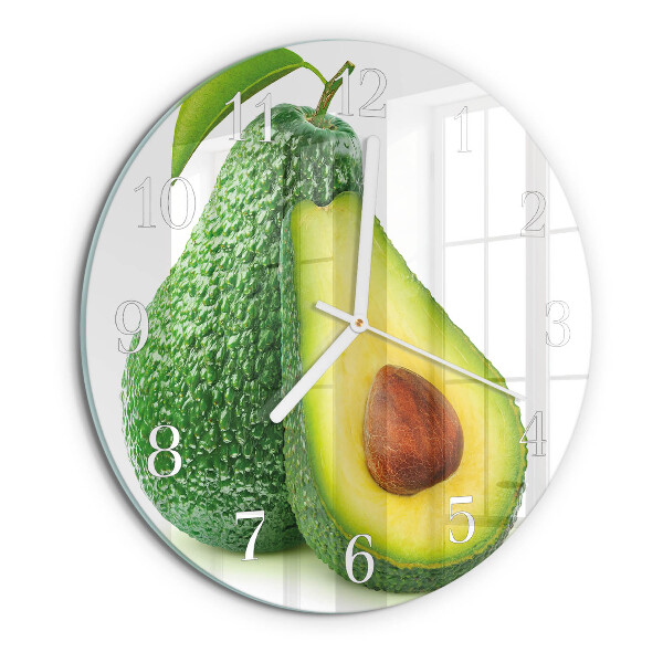 Ronde glazen klok Avocado
