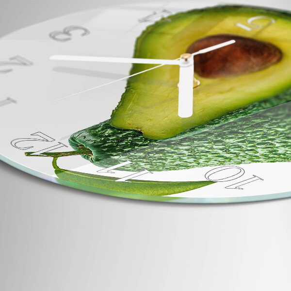 Ronde glazen klok Avocado
