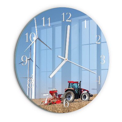 Ronde glazen klok Tractorveld