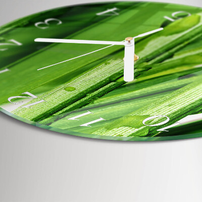 Ronde glazen klok Gras