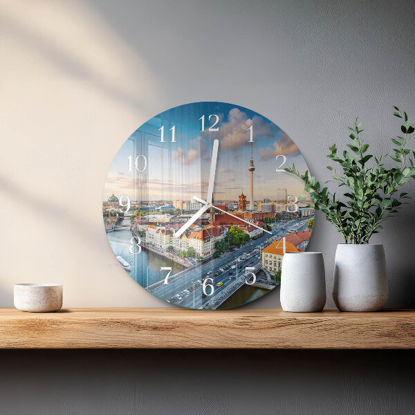 Ronde glazen klok Stadsrivier