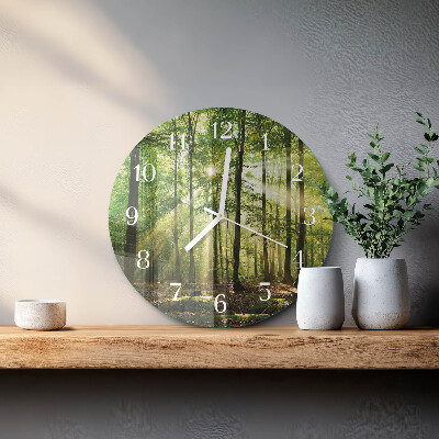 Ronde glazen klok Bosnatuur