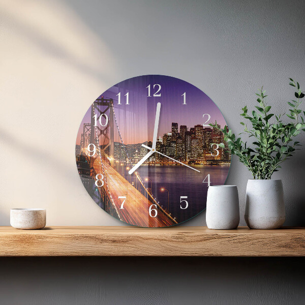 Ronde glazen klok Stad van Bruggen