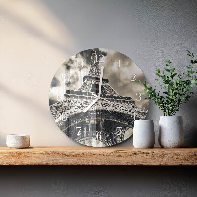 Ronde glazen klok Eiffeltoren