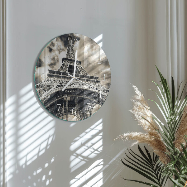 Ronde glazen klok Eiffeltoren