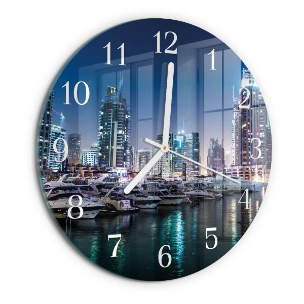 Ronde glazen klok Horizon