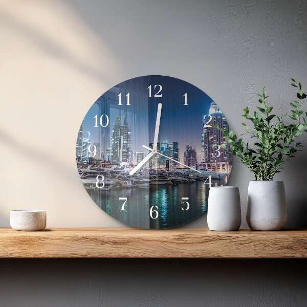 Ronde glazen klok Horizon