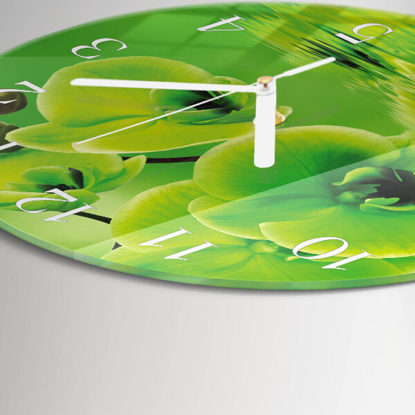 Ronde glazen klok Orchidee