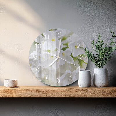 Ronde glazen klok Bloemen