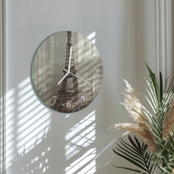 Ronde glazen klok Eiffeltoren