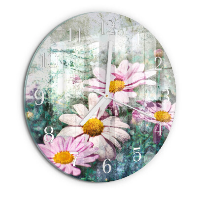 Ronde glazen klok Bloemen