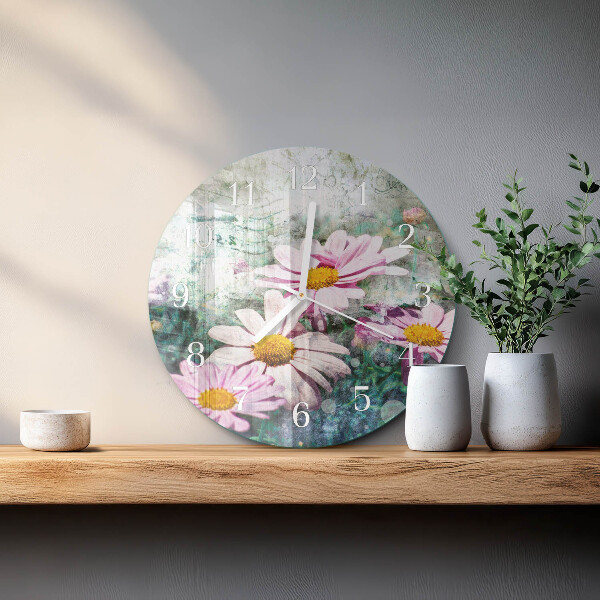 Ronde glazen klok Bloemen