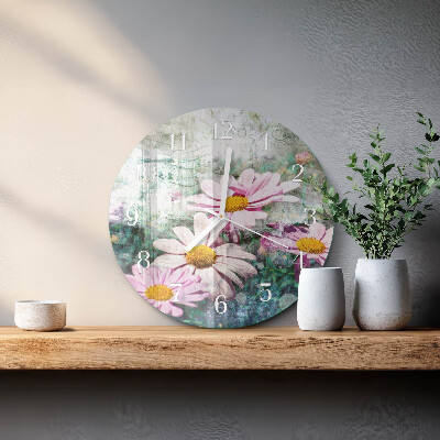 Ronde glazen klok Bloemen