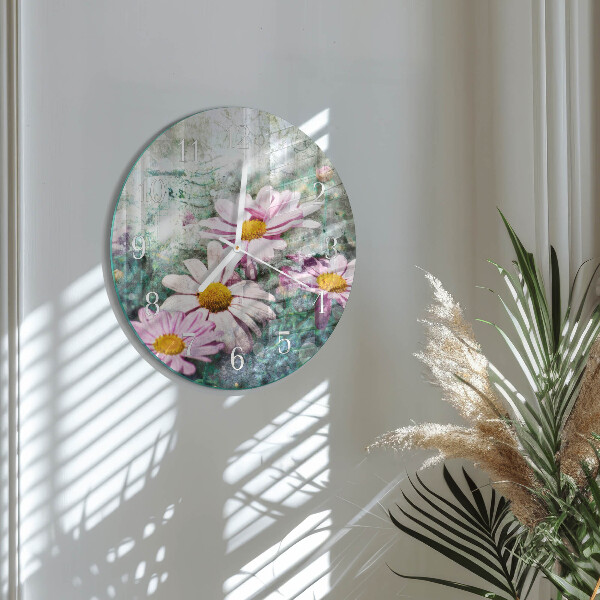 Ronde glazen klok Bloemen