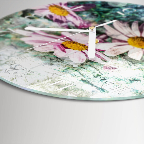 Ronde glazen klok Bloemen