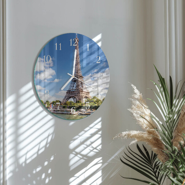Ronde glazen klok Eiffeltoren