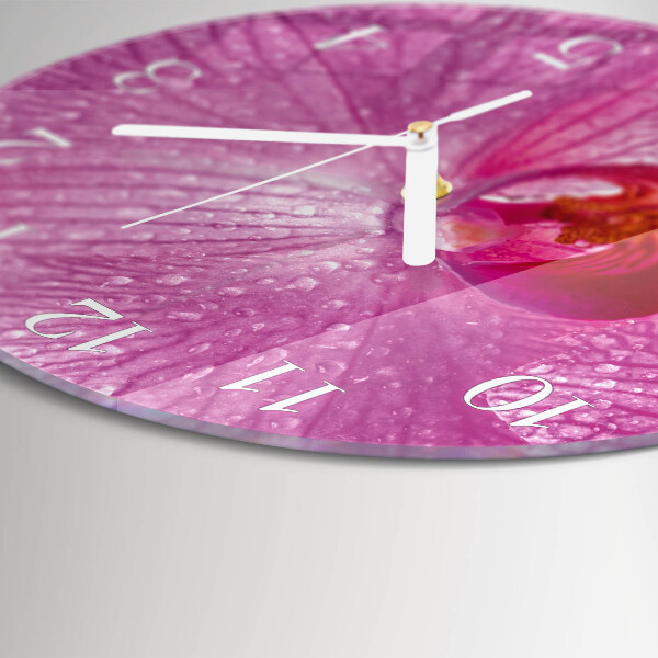 Ronde glazen klok Orchidee