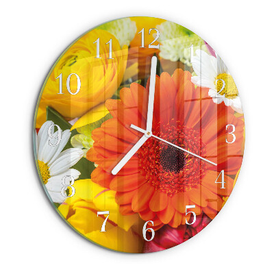Ronde glazen klok Bloemen