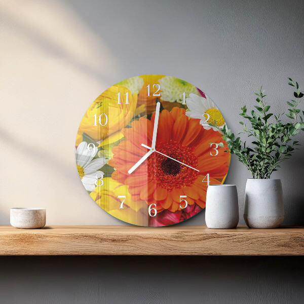 Ronde glazen klok Bloemen