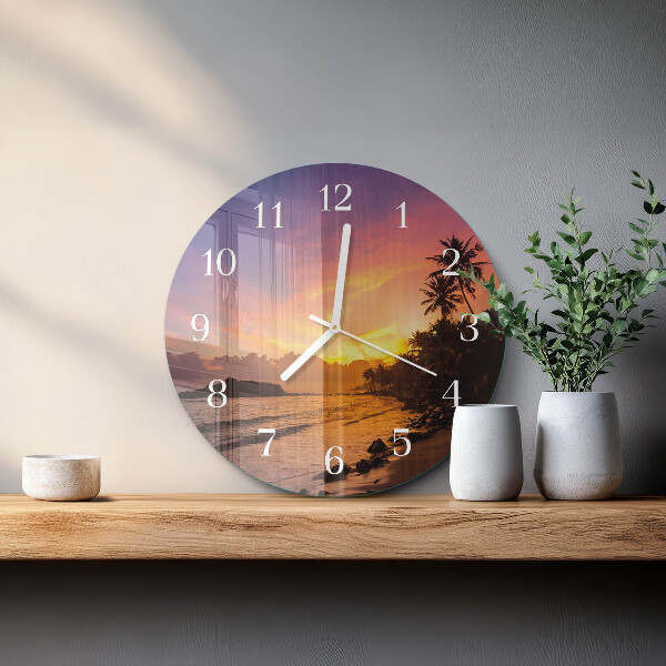 Ronde glazen klok Zonsondergang