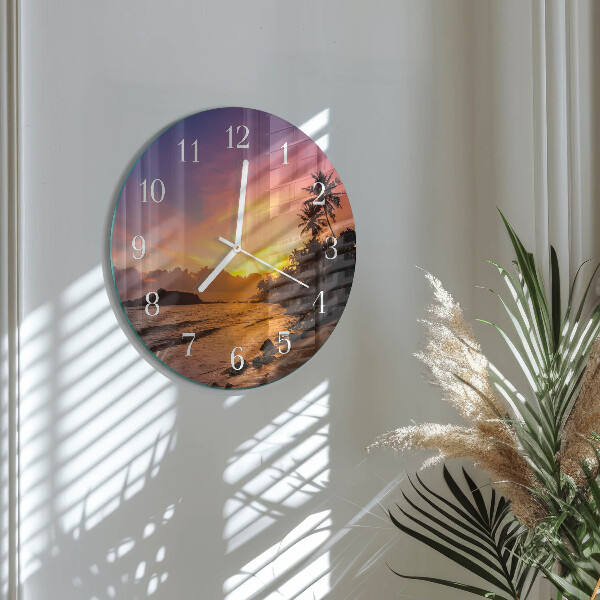 Ronde glazen klok Zonsondergang