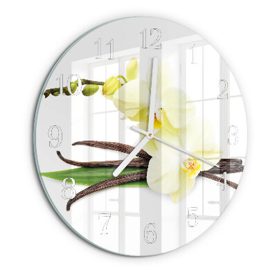 Ronde glazen klok Vanille-orchidee