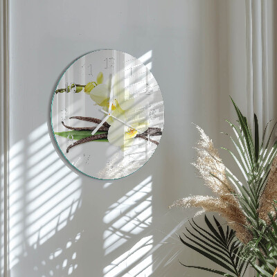 Ronde glazen klok Vanille-orchidee