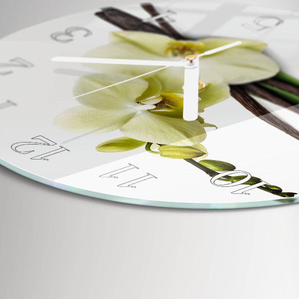 Ronde glazen klok Vanille-orchidee