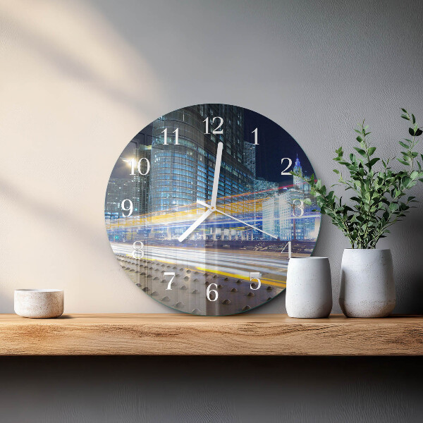 Ronde glazen klok Horizon