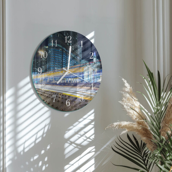Ronde glazen klok Horizon