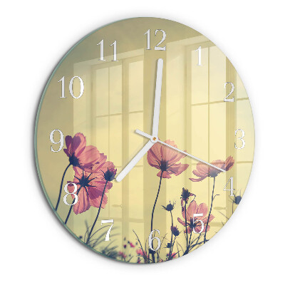 Ronde glazen klok Bloemen