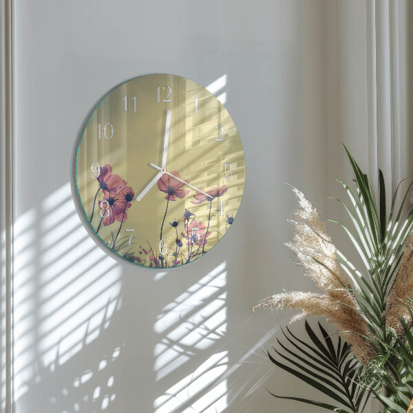 Ronde glazen klok Bloemen