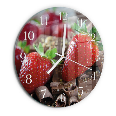 Ronde glazen klok Aardbeien