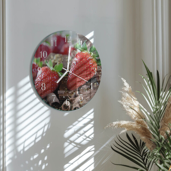 Ronde glazen klok Aardbeien