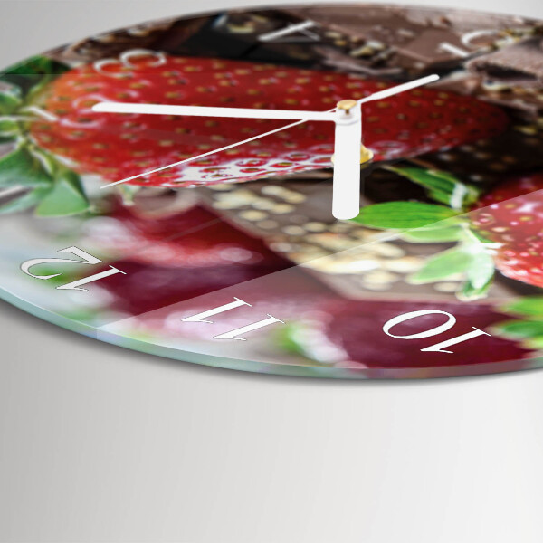 Ronde glazen klok Aardbeien