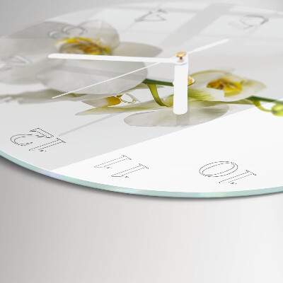 Ronde glazen klok Orchidee