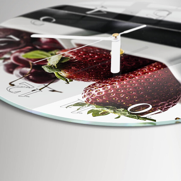 Ronde glazen klok Aardbeien
