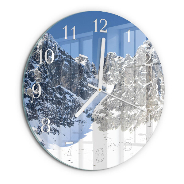 Ronde glazen klok Bergen Winter