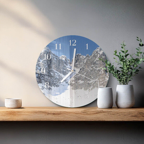 Ronde glazen klok Bergen Winter