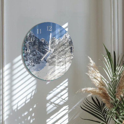 Ronde glazen klok Bergen Winter