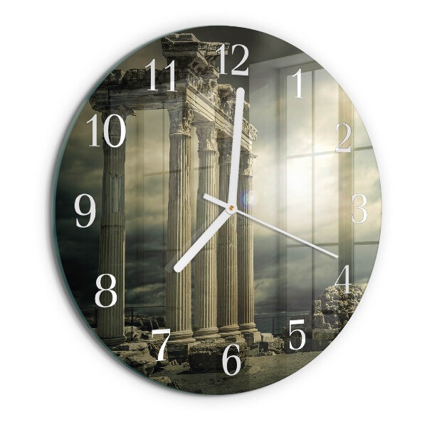 Ronde glazen klok Acropolis
