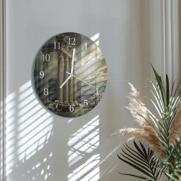 Ronde glazen klok Acropolis