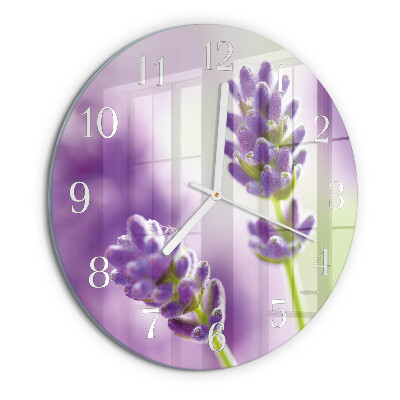Ronde glazen klok Lavendel