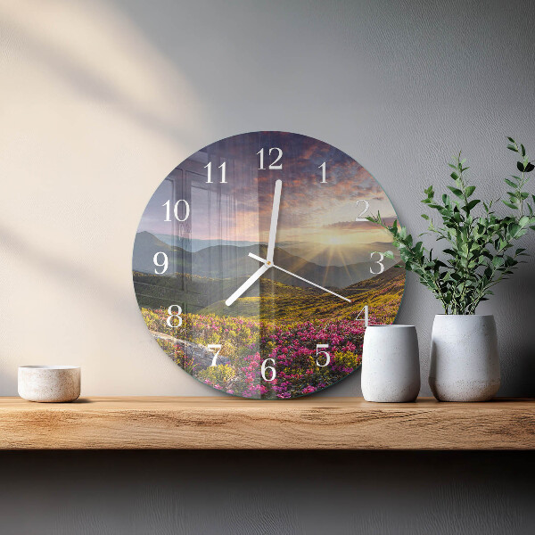 Ronde glazen klok Landschap