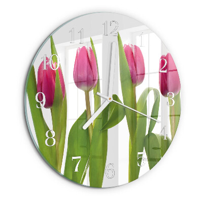 Ronde glazen klok Tulpen