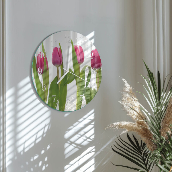 Ronde glazen klok Tulpen