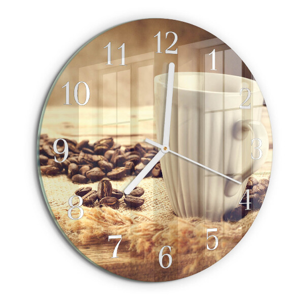 Ronde glazen klok Koffie