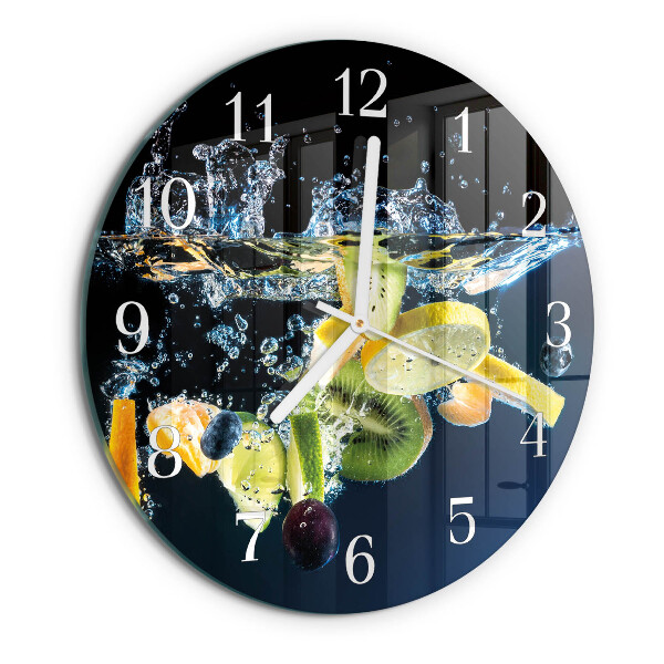 Ronde glazen klok Fruit